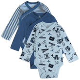 3-Pack Organic Cotton Long Sleeve Side-Snap Bodysuits